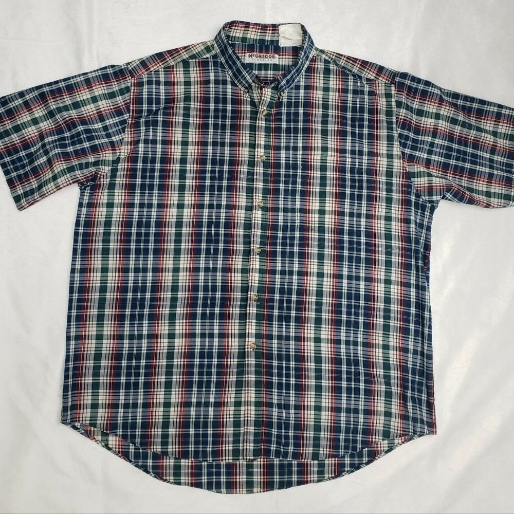 Men's McGregor Classics Plaid Short Sleeve Button